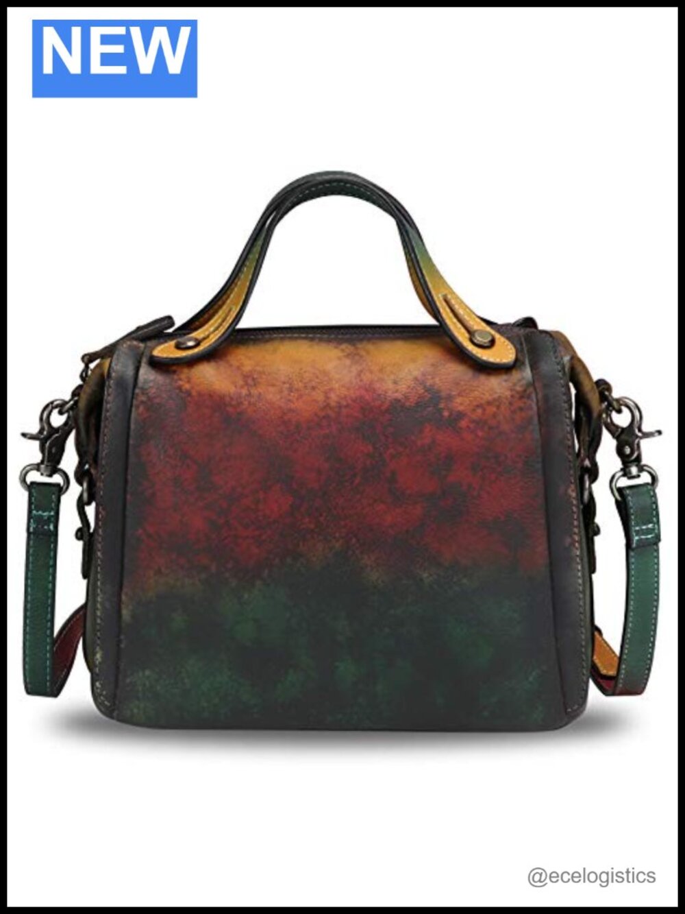 Genuine Leather Satchel Purse Women Retro Handmade Top Handle Crossbody